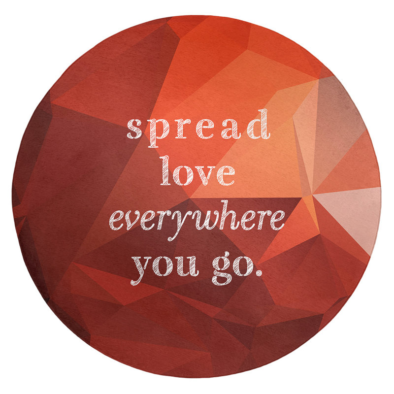 Tapis en polyester imit quote love, Rond 5 pi