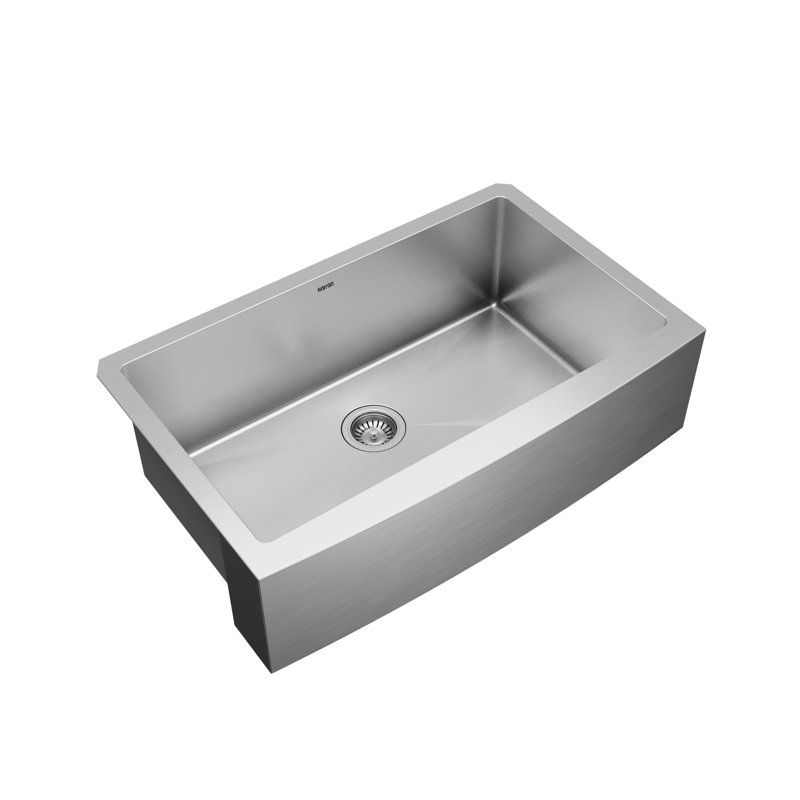 Karran Stainless Steel 33'' X 22-1/4'' Single Bowl Farmhouse/Apron Front Kitchen Sink Kit
