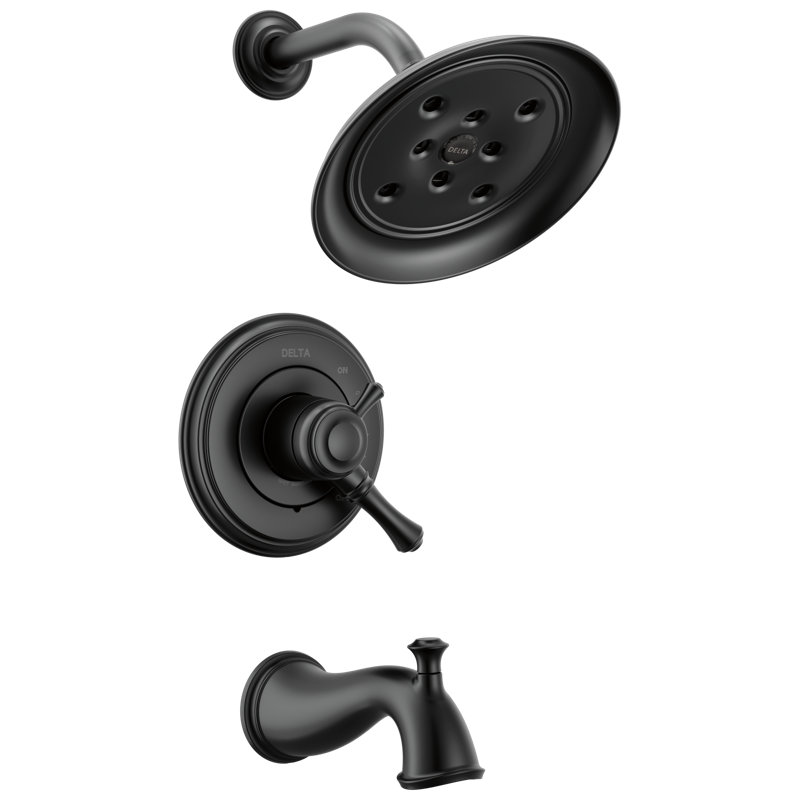 Tub and Shower Faucet with Monitor, Matte Black