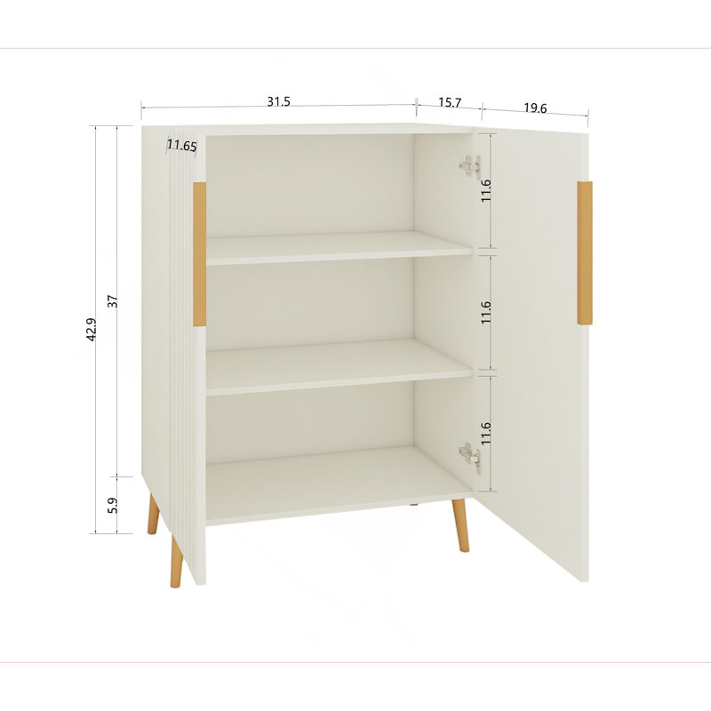 Buffet blanc moderne avec poignées dorées pour la cuisine, organisateur de mobilier de salle à manger