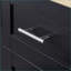 Îlot de cuisine avec rangement, plateau en bois d'hévéa noir, 3 tiroirs, 2 tablettes coulissantes | Panneau de fibres à densité moyenne, moyen (40 à 55 po)-478200408