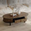 Table basse ovale en bois manufacturé brun