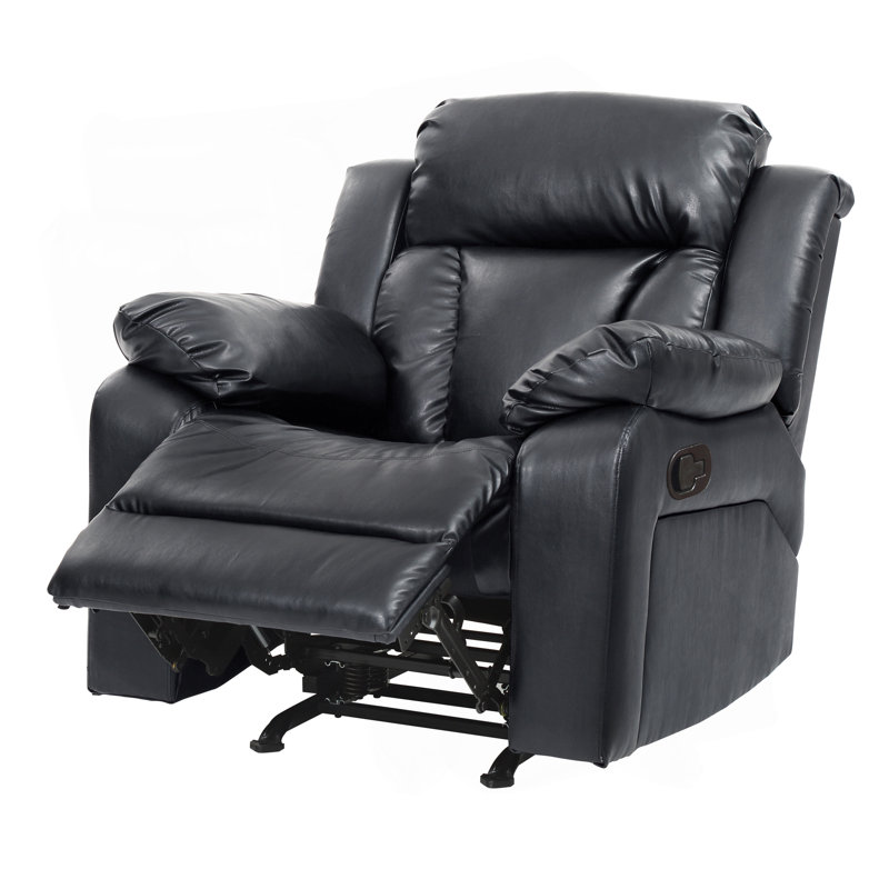 Élégant fauteuil inclinable rembourré noir, Noir