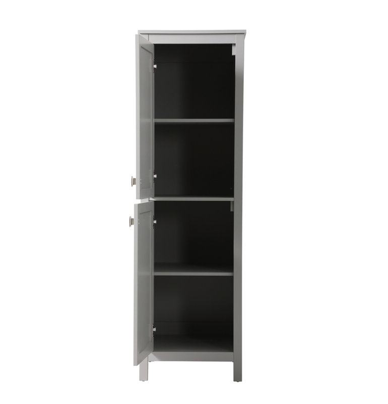 Rangement pour salle de bain Destinymarie, Gris / Nickel brossé, H 65 po x l 20 po x P 22 po