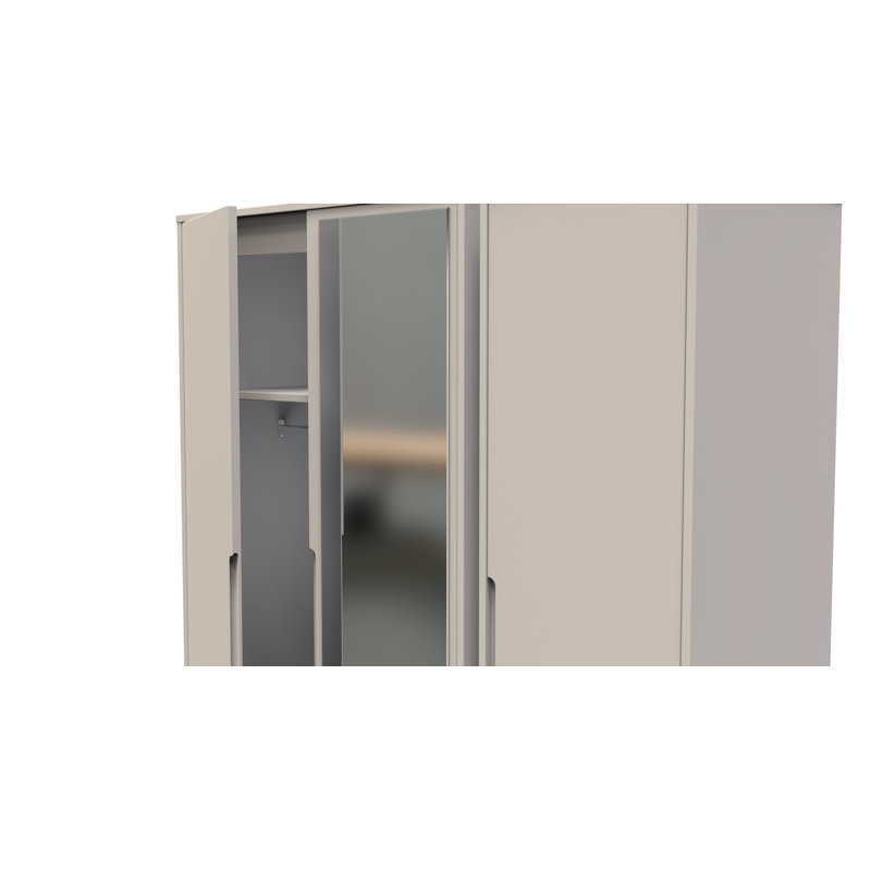 Bleier Tall Triple Mirror Wardrobe, Gloss/Kashmir