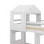 Lit superposé simple en bois sur lit double, lit mezzanine avec maisonnette, maison de campagne, échelle et garde-corps-1087595178