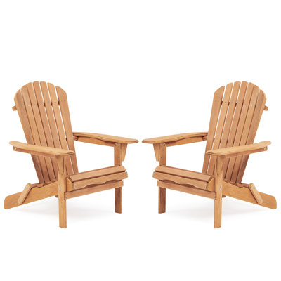 Chaise de patio pliante en bois de 2. Convient à la pelouse et au jardin. Siège confortable, grand. Gain de place. À moitié assemblé. Brun 2 salon pour le jardin, côté piscine. Siège classique de style classique. Et miel