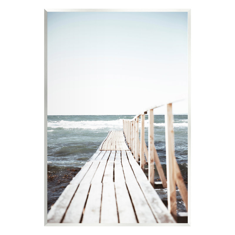 Photographie d'horizon de la jetée Au-449-Giclee Ocean Bay Dock, H 14 po x l 11 po x P 1,5 po, Estampe numérique Farmhouse