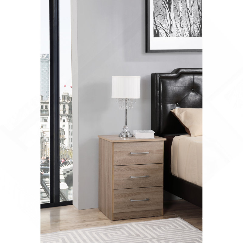 Elegant Contemporary Nightstand In Sandle Wood, Brown