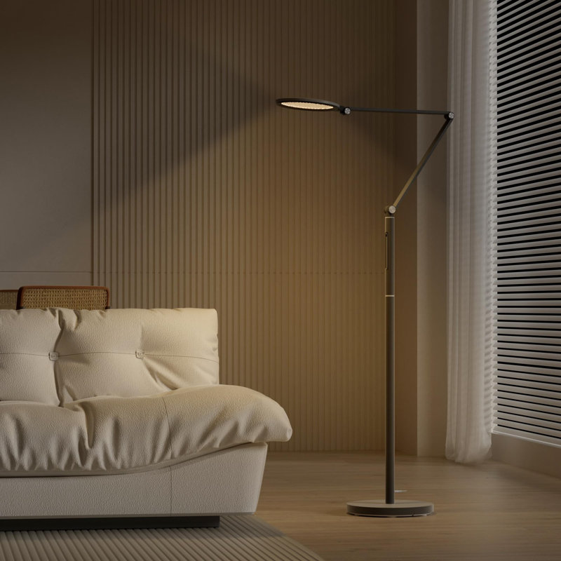 Lampe sur pied à DEL Honeywell avec télécommande et commande tactile, lampe sur pied à intensité variable avec 5 températures de couleur et 5 niveaux de luminosité, lampe haute attentionnée