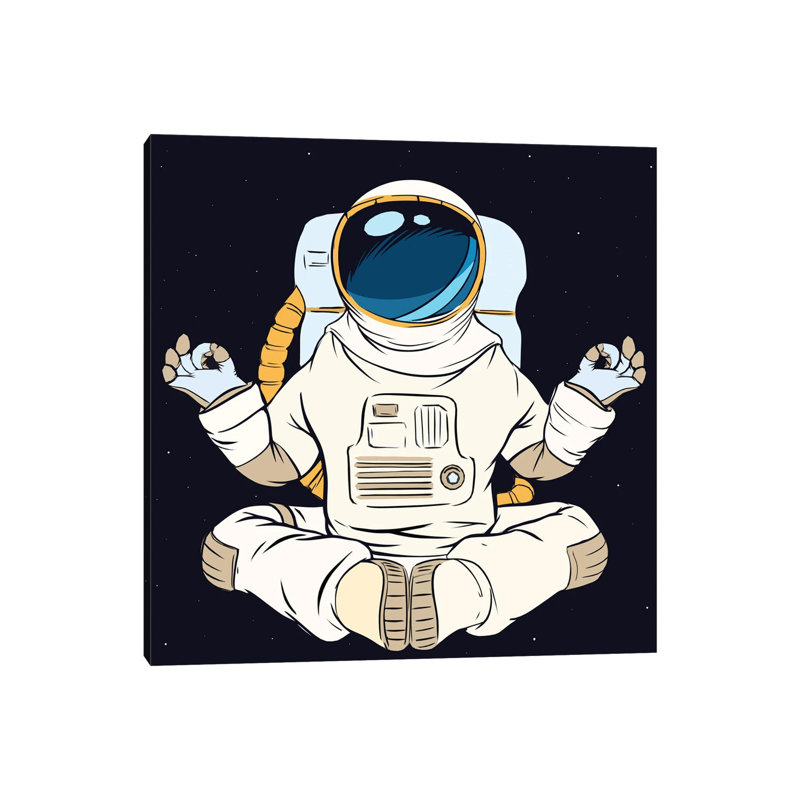 Astronaut And Meditation par - Toile tendue, H 12 po x l 12 po x P 0,75 po, Toile tendue