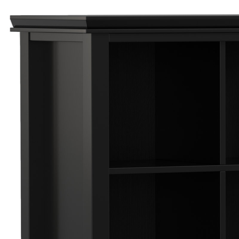 Artisan 57"W Solid Wood 12 Cube Storage Bookcase with Fixed Shelves, Black