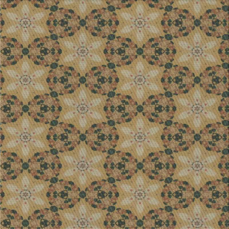 Tapis beige/bleu à motifs Portico, Carré 6 pi