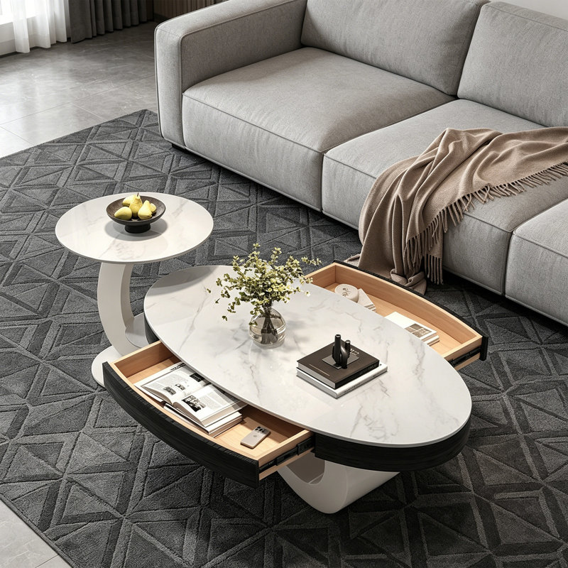 Table basse simple avec rangement petit appartement, H 16,92 po x L 47,24 po x l 23,62 po
