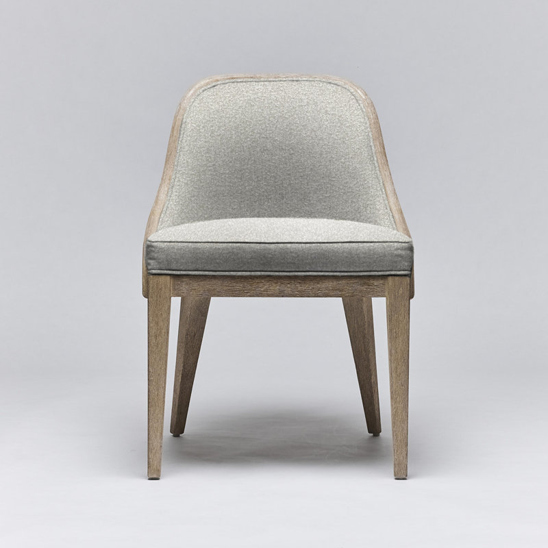 Siesta Upholstered Dining Chair, White Ceruse, Cream Weave