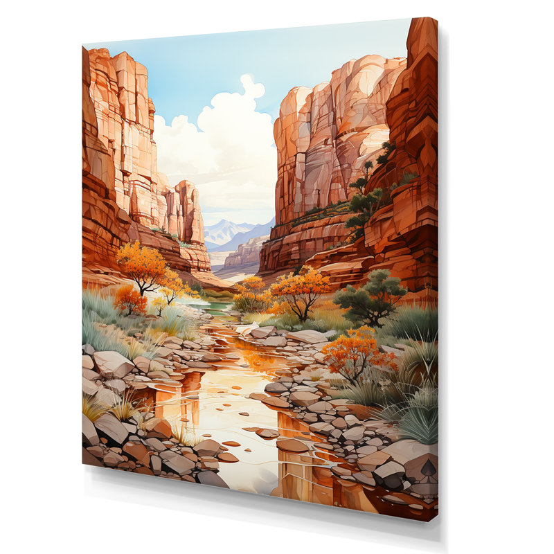 «Minimalisme Canyon Country Side I», reproduction sur toile, H 20 po x l 12 po x P 1 po, Toile tendue