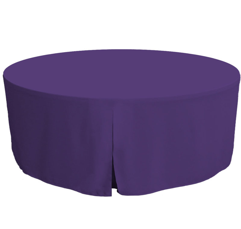 Violet Round Polyester Fitted Table Cover for 30" Tables