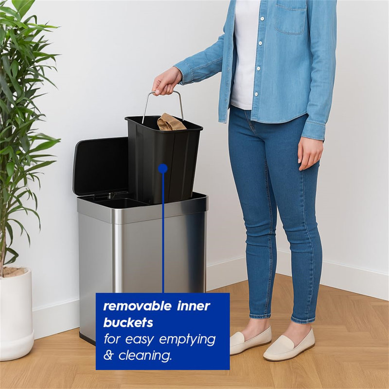 Stainless Steel Step On Waste Bin, Silver