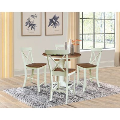 Chiani Counter Height Extendable Solid Wood Dining Set by Gracie Oaks