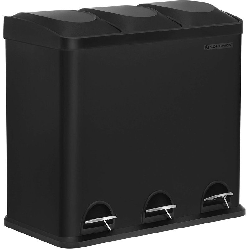 Steel Step On Kitchen Trash Can - 30L