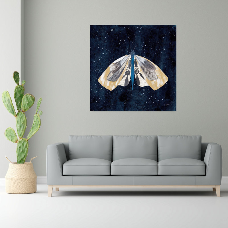 Art mural contemporain Elegant Moth III, H 48 po x l 48 po