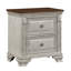 Table de chevet en bois avec 2 tiroirs - Tiroirs de meubles deux tons gris et brun, aspect bois