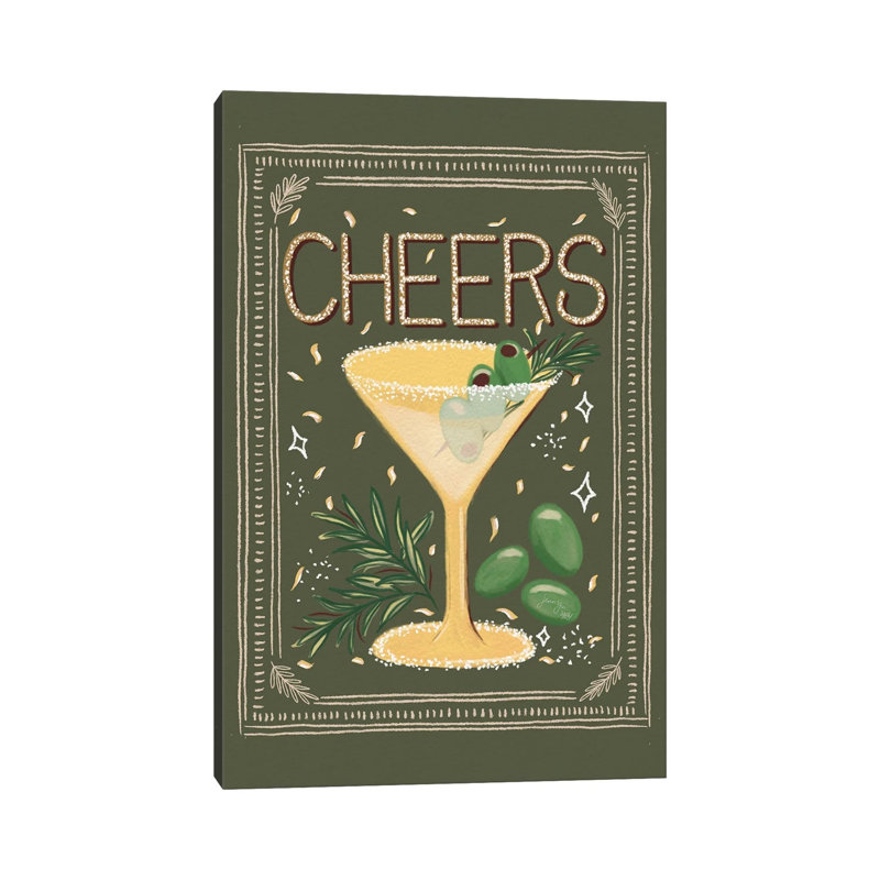 Cocktail Cheers And Olives 1 Piece Wall Art on Canvas, 101.6 cm H x 66.04 cm W x 3.175 cm D, Does Not Apply