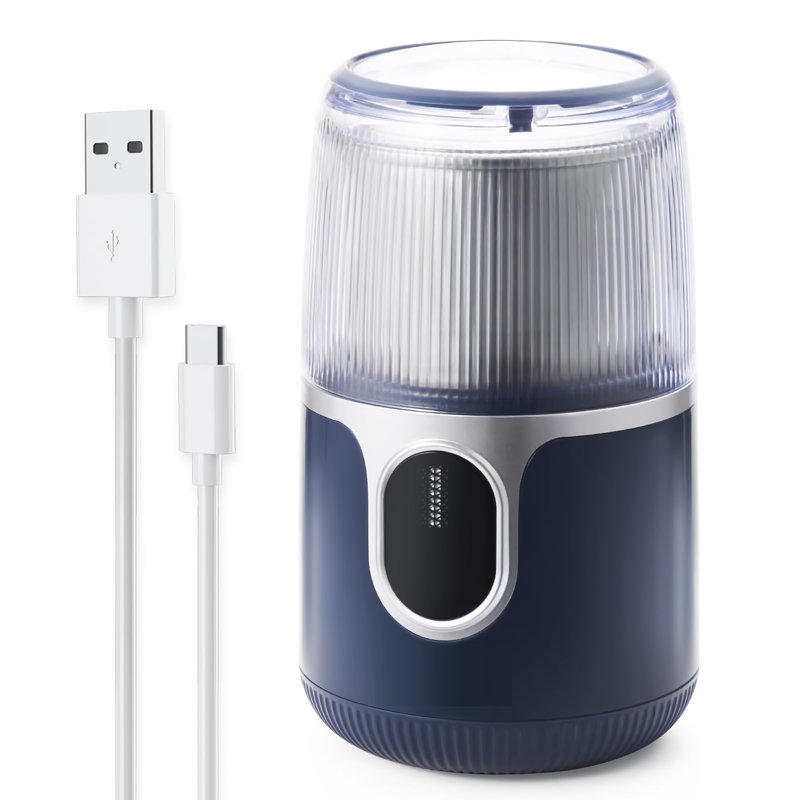 Moulin à café et à épices électrique sans fil avec lame en acier inoxydable 304 - broie 85 tasses par charge - idéal pour la maison, la cuisine et les voyages