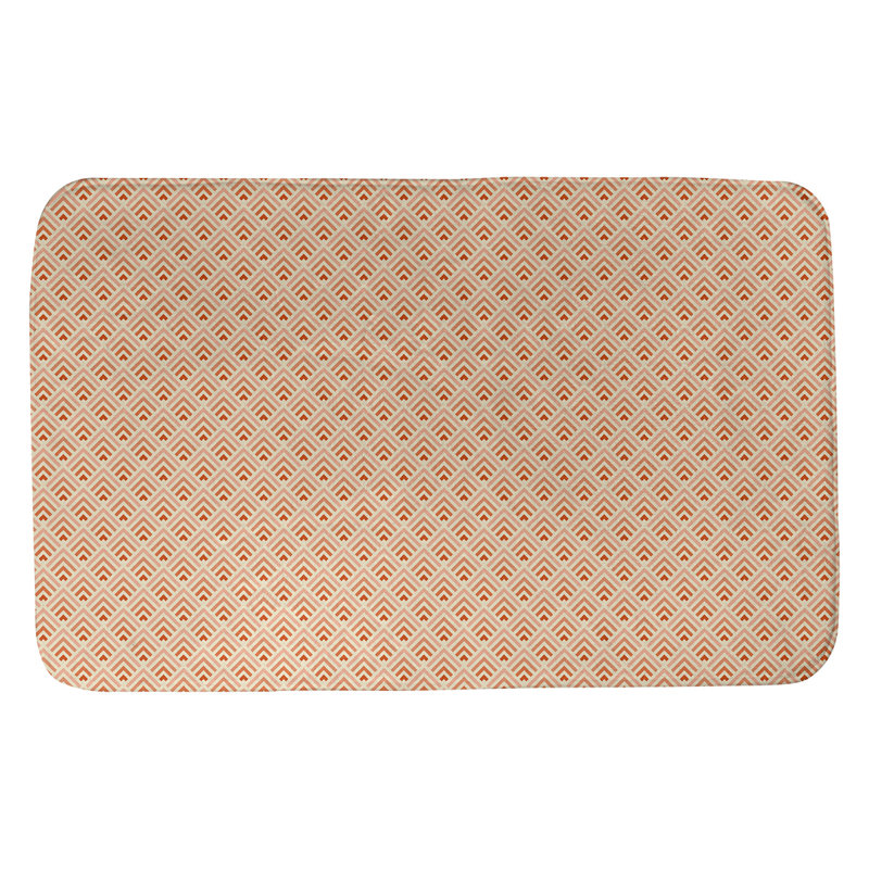 Tapis de salle de bain géométrique à dégradé inverse Avicia, l 17 po x L 24 po, Jaune et orange
