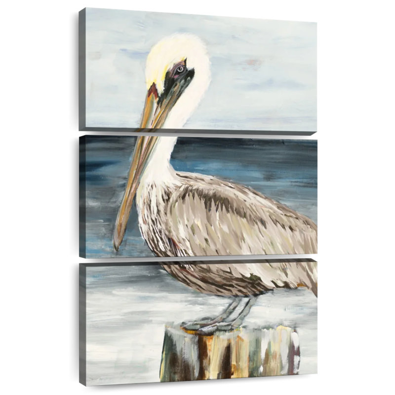 Brampt Muted Perched Pelican, 32" H x 20" W