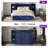Wilkinson Farmhouse Full Murphy Bed with Bedside Tables, 3 Storage Drawers & Charging Station, Navy-1250068968-1250068969