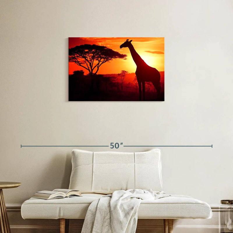 Brampt silhouette de girafe d'Afrique, H 20 po x l 30 po