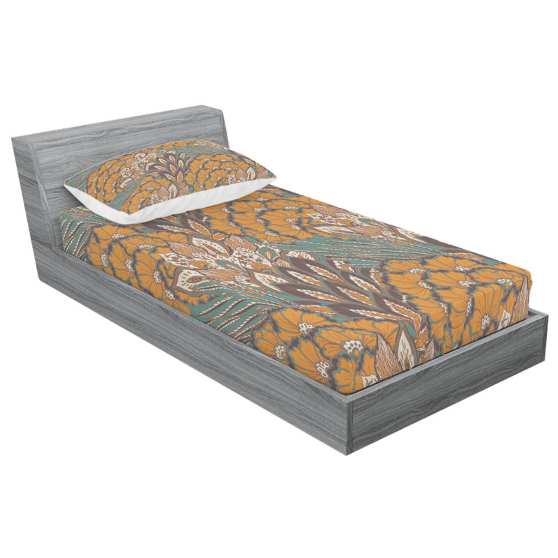 Microfiber Paisley Sheet Set, Twin Sheet Set with Fitted Sheet, Floral