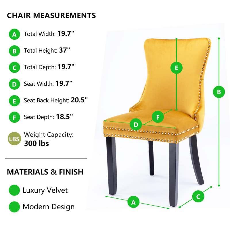Upholstered Dining Chair, Yellow