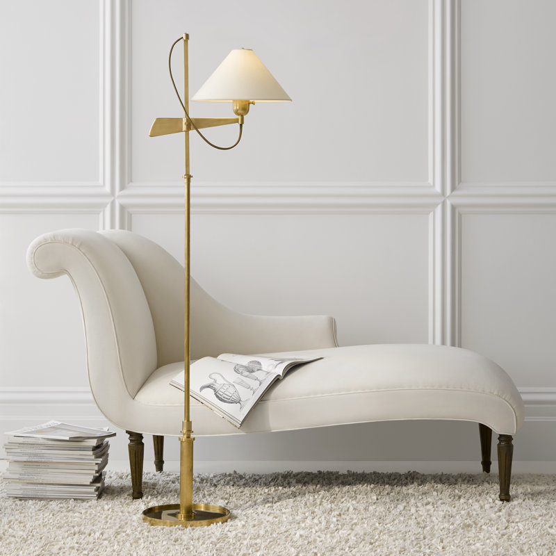 J. Randall Powers Hargett Bridge Arm Floor Lamp, Bronze, Fabric