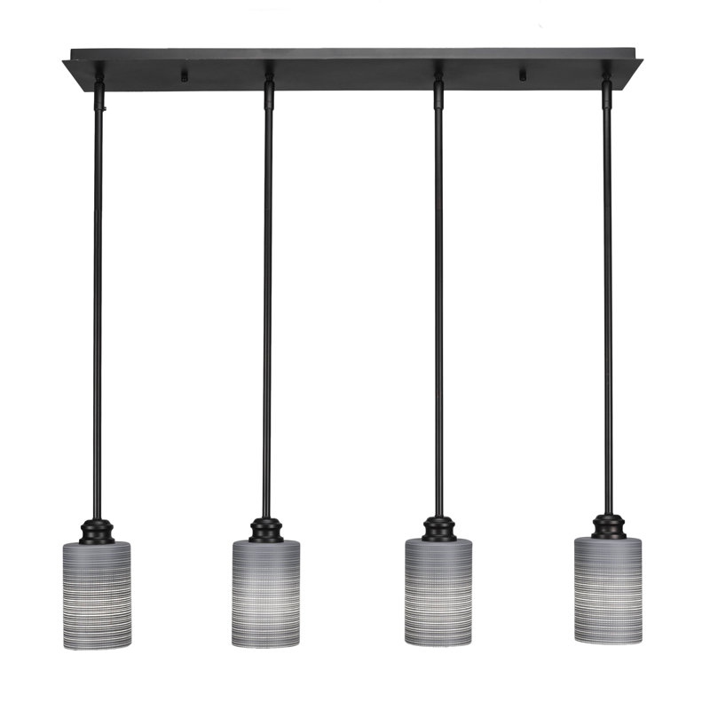 Luminaire suspendu linéaire à 3 lumières Edge, Gris