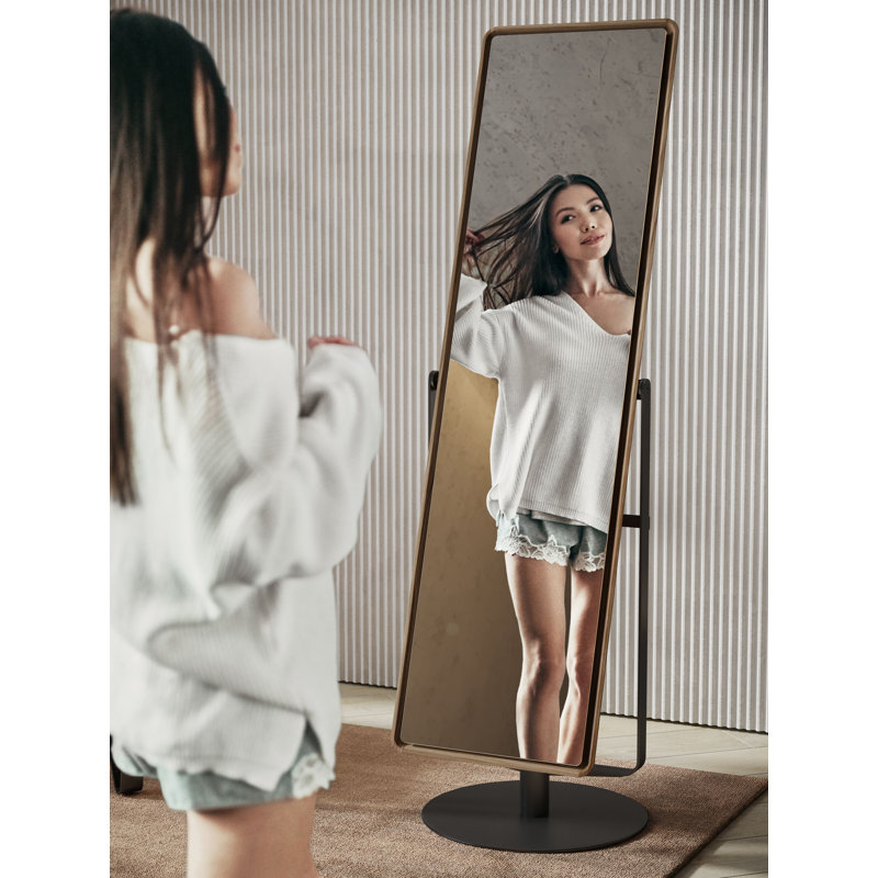 Continuum Rectangle Beveled Mirror, Natural Walnut