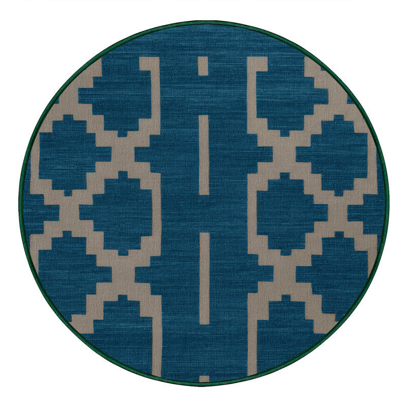 Tapis vert en treillis lavable à la machine, Rond 3 pi