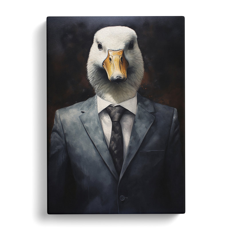 Goose in a Suit Painting No.2 - Wrapped Canvas, 50cm H x 35cm W x 3cm D