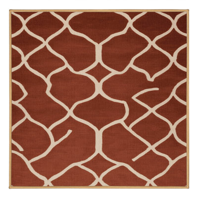 Tapis brun treillis lavable à la machine