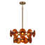 Lustre 4 lumières 18 po avec abat-jour en verre martelé ambre Aaron, finition laiton antique-885352157-876289216