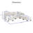 Ziniyah Convertible 4 Seater U-Shaped Modular Linen Sofa Sectional with 3 Ottoman for Living Room-598439647