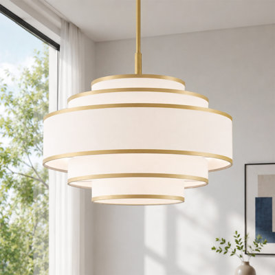 Aasim 24" 5-Light Dimmable Tiered Drum Chandelier