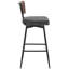 Swivel Upholstered Counter Stool with Metal Frame-1034074928