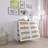 White Color 8 Drawers Chest Of Drawers With Rattan Drawer Face Golden Legs And Handles