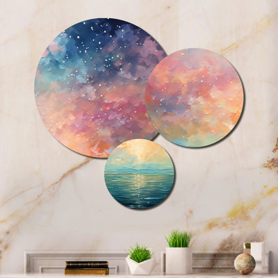 Colorful Sky Photo Celestial Mirage I - Landscapes Metal Wall Art Set