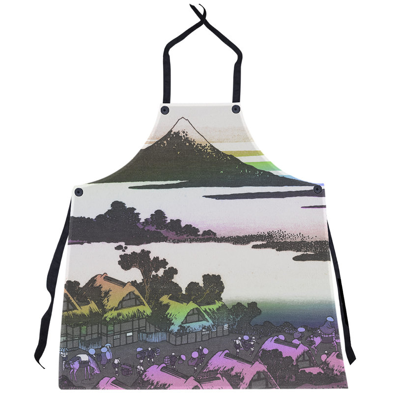 Bib Apron, White/Purple