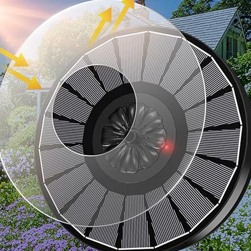 Solar Fountain Work On Cloudy Day with Faster Conversion Glass Solar Panel and Power Indicator Light, for Bird Bath Garden Small Pond