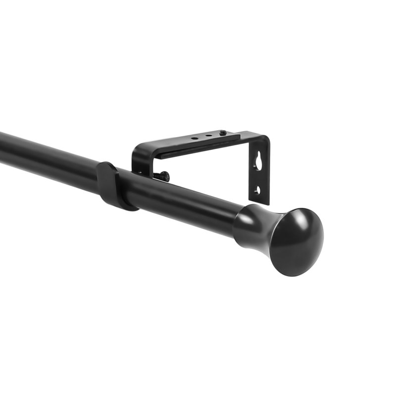 Tringle à rideaux simple San Marcos, H 0,62 po x l 120 po x P 0,62 po, Noir