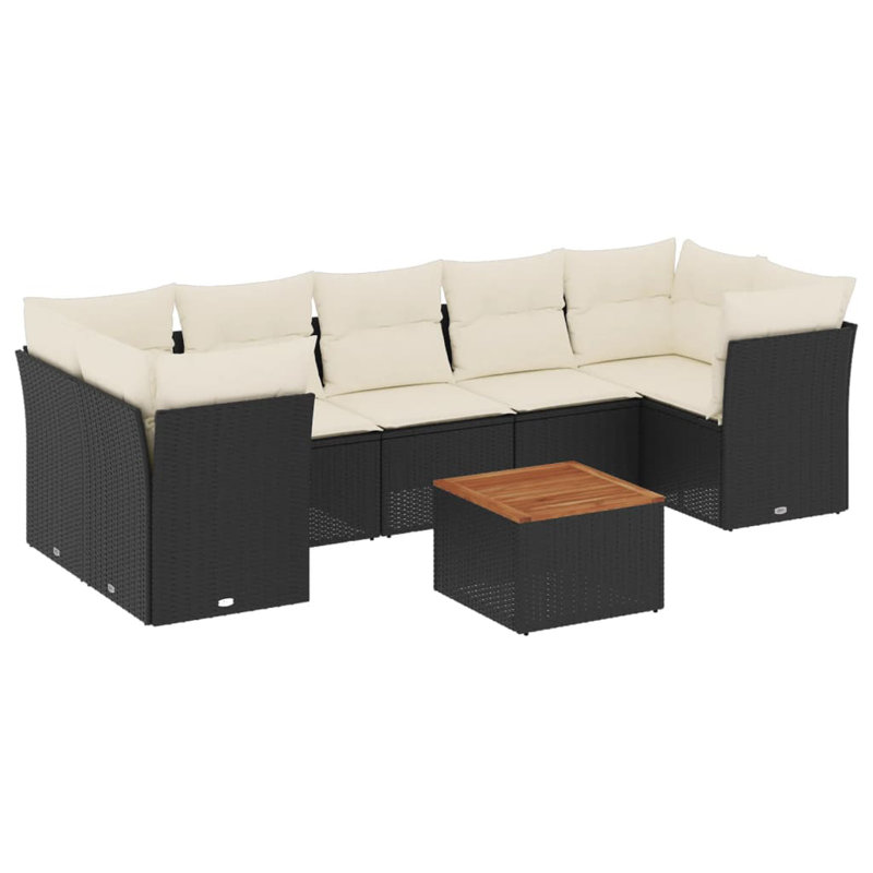 Ensemble de canapé de jardin Vidaxl noir et crème